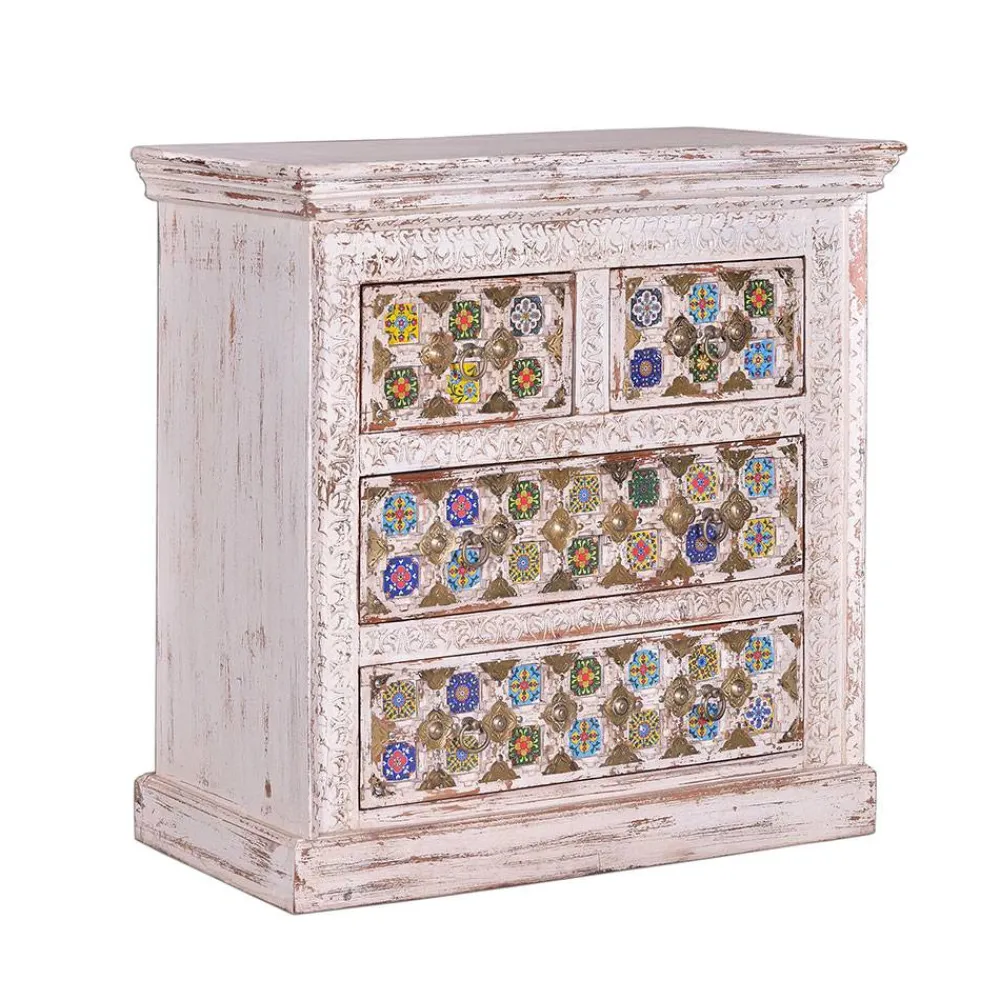 Wohnen Shabby Chic Kommode in Antikweiß - Mirell