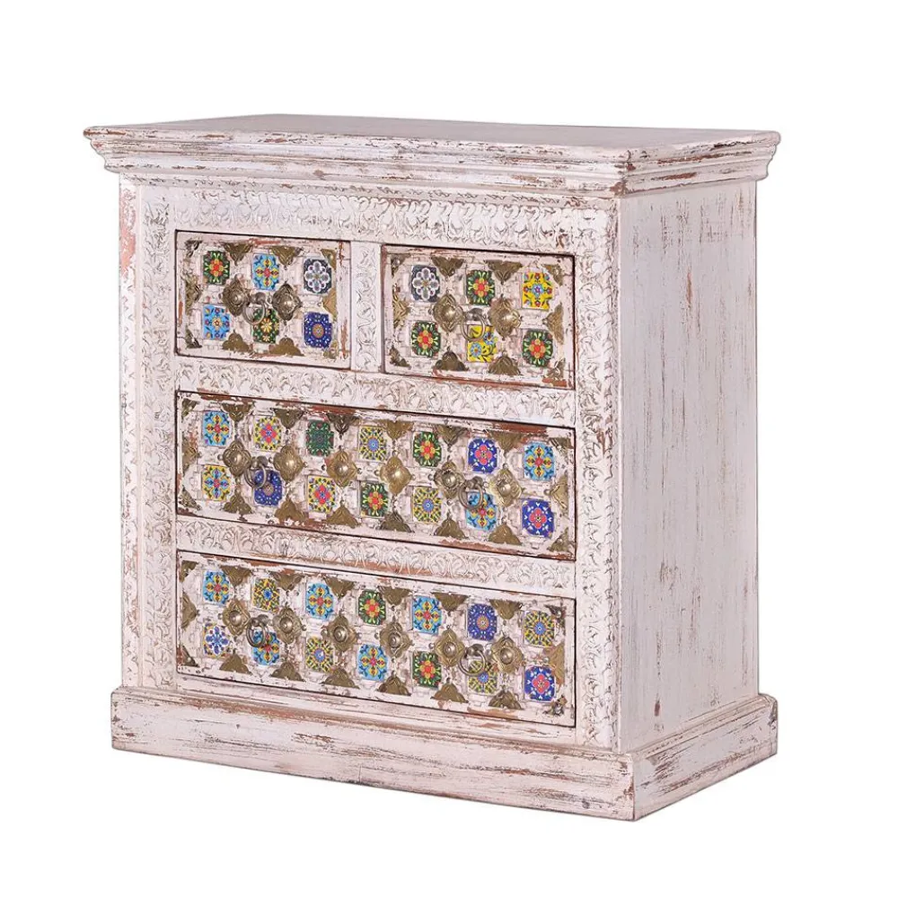 Wohnen Shabby Chic Kommode in Antikweiß - Mirell