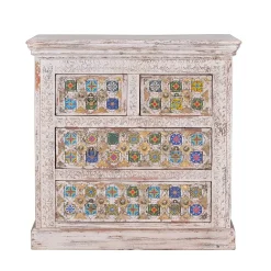 Wohnen Shabby Chic Kommode in Antikweiß - Mirell