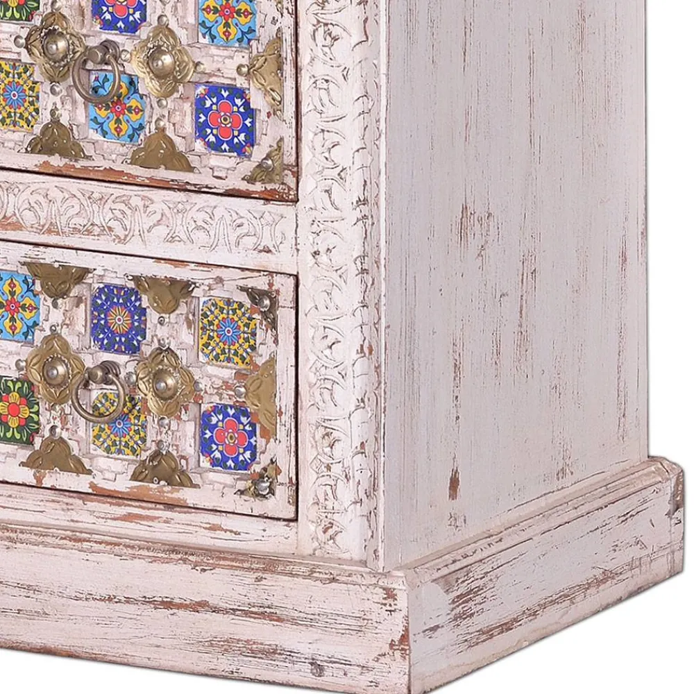 Wohnen Shabby Chic Kommode in Antikweiß - Mirell