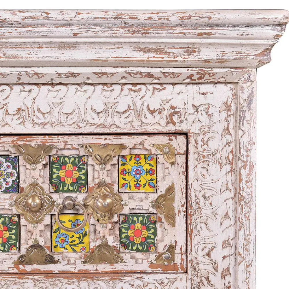 Wohnen Shabby Chic Kommode in Antikweiß - Mirell