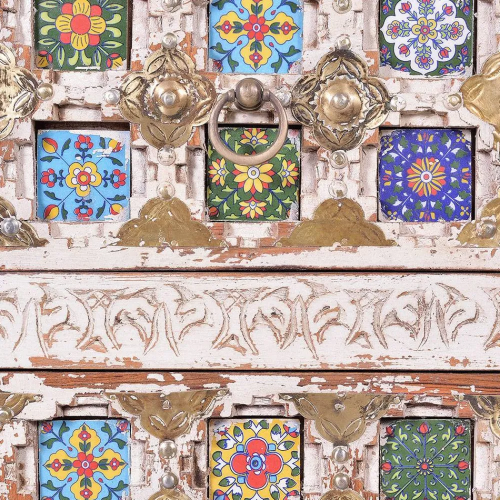 Wohnen Shabby Chic Kommode in Antikweiß - Mirell