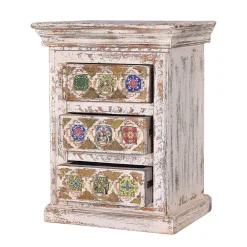 Wohnen Shabby Chic Nachtkommode in Antikweiß - Mirell