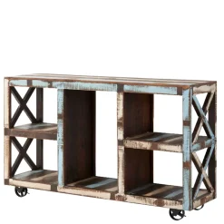 Wohnen Shabby Chic Möbel*Shabby Chic Regal auf Industry Style Metall Rädern - Folivia