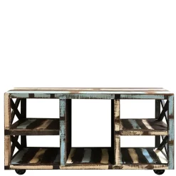 Wohnen Shabby Chic Möbel*Shabby Chic Regal auf Industry Style Metall Rädern - Folivia