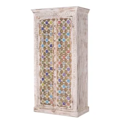 Wohnen Orientalische Möbel|Shabby Chic Möbel*Shabby Chic Schrank in Antikweiß - Mirell