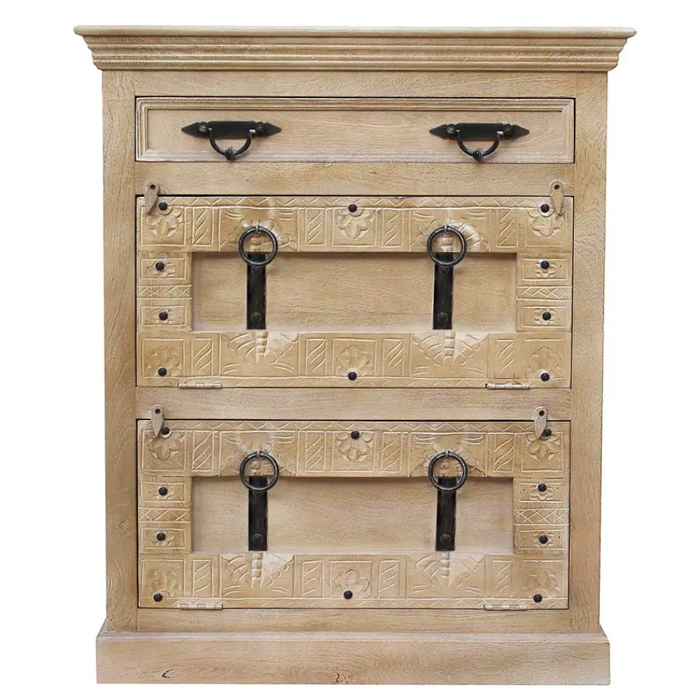 Wohnen Shabby Chic Schuhkommode in Grey Wash - Abid