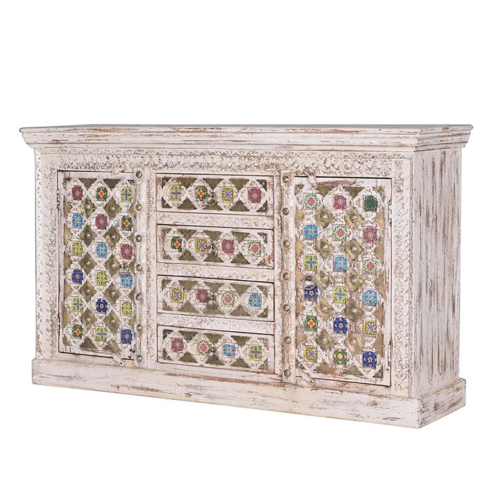 Wohnen Orientalische Möbel|Shabby Chic Möbel*Shabby Chic Sideboard in Antikweiß - Mirell