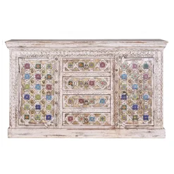 Wohnen Orientalische Möbel|Shabby Chic Möbel*Shabby Chic Sideboard in Antikweiß - Mirell