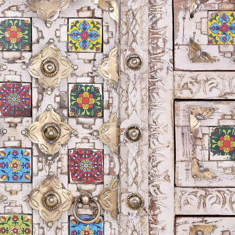 Wohnen Orientalische Möbel|Shabby Chic Möbel*Shabby Chic Sideboard in Antikweiß - Mirell