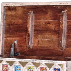 Wohnen Shabby Chic Truhe in Antikweiß - Mirell