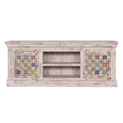 Wohnen Orientalische Möbel|Shabby Chic Möbel*Shabby Chic TV Lowboard in Antikweiß - Mirell