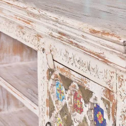 Wohnen Orientalische Möbel|Shabby Chic Möbel*Shabby Chic TV Lowboard in Antikweiß - Mirell