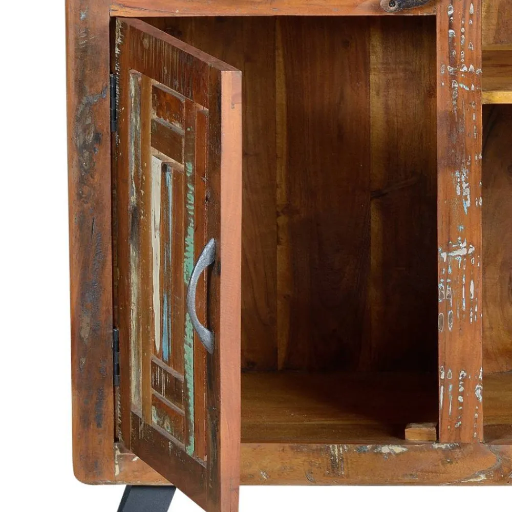 Wohnen Shabby Chic Vitrinenschrank aus Recyclingholz - Tunar