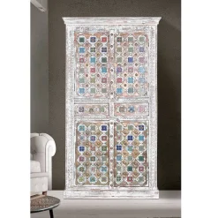 Wohnen Shabby Chic Wohnzimmerschrank in Antikweiß - Mirell