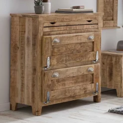 Wohnen Shabby Design Schuhschrank mit 2 Klappen - Suennas