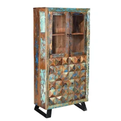 Wohnen Shabby Design Vitrine aus Recyclingholz - Zeremonia