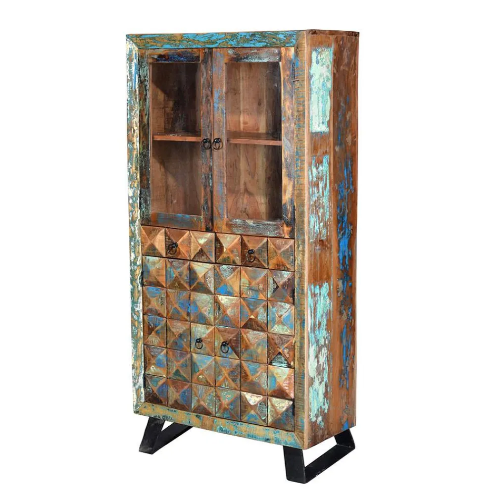 Wohnen Shabby Design Vitrine aus Recyclingholz - Zeremonia