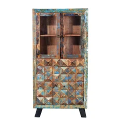 Wohnen Shabby Design Vitrine aus Recyclingholz - Zeremonia
