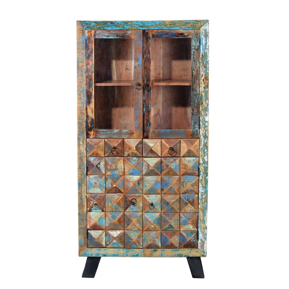 Wohnen Shabby Design Vitrine aus Recyclingholz - Zeremonia