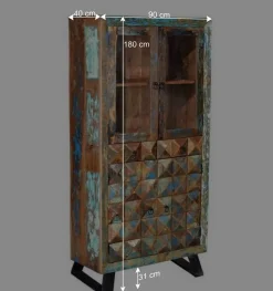 Wohnen Shabby Design Vitrine aus Recyclingholz - Zeremonia