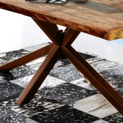 Wohnen Shabby Designtisch aus Recyclingholz Bunt - Montesa