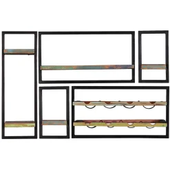 Wohnen Shabby Chic Möbel*Shabby Hängeregale inkl Flaschenregal - Jamaica (fünfteilig)