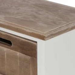 Wohnen Nachttische|Shabby Chic Möbel*Shabby Nachtkommode Benet in Weiß Holz