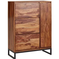 Wohnen Sheesham Schuhschrank mit Bügelgestell - Elmin