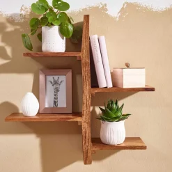 Wohnen Sheesham Wandregal mit vier Böden - Elmin