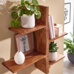 Wohnen Sheesham Wandregal mit vier Böden - Elmin