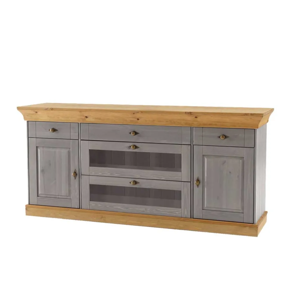 Wohnen Sideboard Cempino in Grau Kiefer teilmassiv