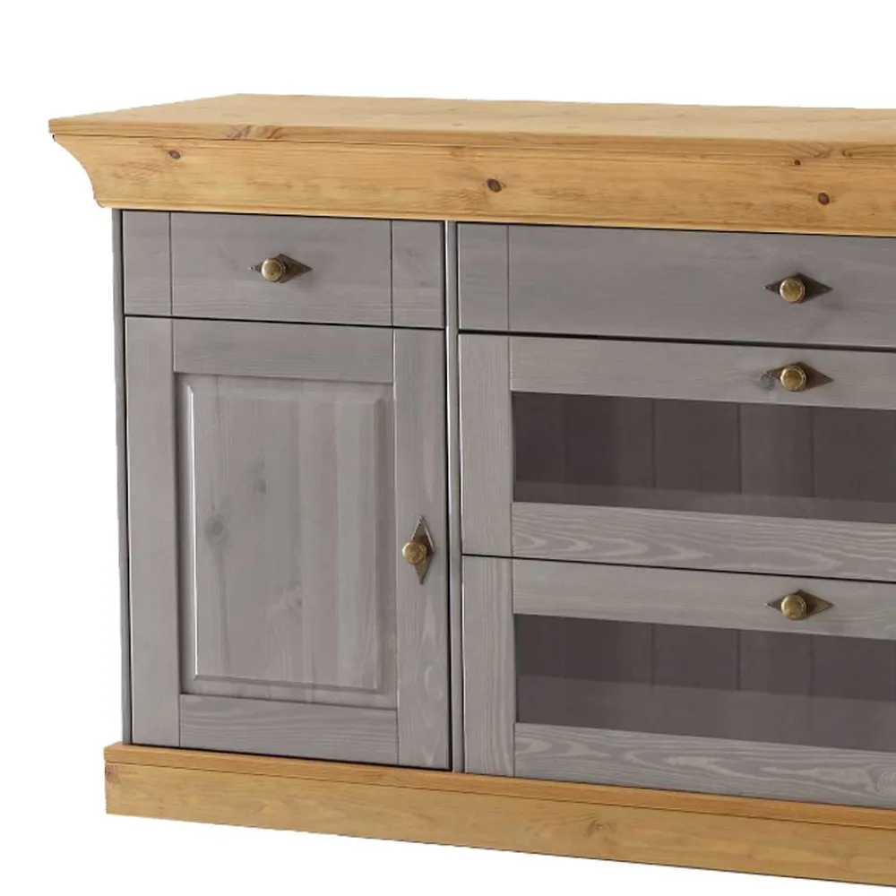 Wohnen Sideboard Cempino in Grau Kiefer teilmassiv
