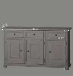 Wohnen Sideboard in Antikweiß - Vicina