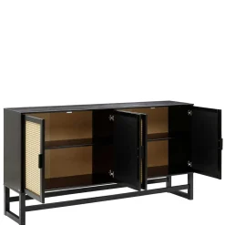 Wohnen Sideboard in Dunkelbraun mit Wiener Geflecht - Santiana