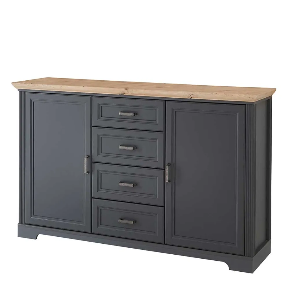 Wohnen Sideboard in Dunkelgrau und Eiche - Joe