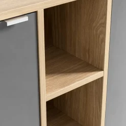 Wohnen Sideboards & Kommoden|Sideboards & Kommoden*Sideboard in Eiche Hell NB & Dunkelgrau - Dranico