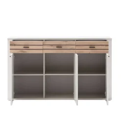 Wohnen Sideboard in Lichtgrau mit Wildeiche - Ballina