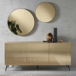 Wohnen Küchenschränke|Designermöbel*Sideboard in Taupe und Bronze Spiegelglas - Lotivera