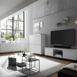 Wohnen Sideboards & Kommoden|Sideboards & Kommoden*Sideboard in Weiß mit Schwarz - Atela