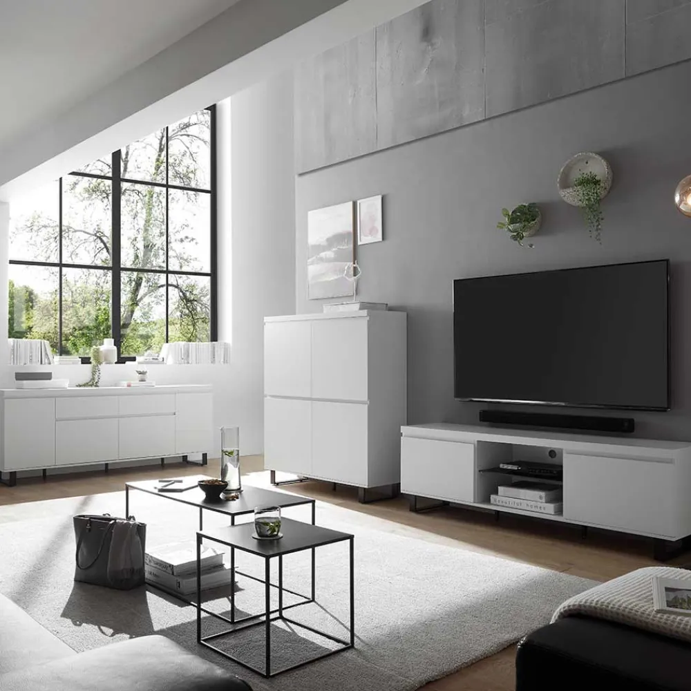 Wohnen Sideboards & Kommoden|Sideboards & Kommoden*Sideboard in Weiß mit Schwarz - Atela