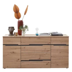 Wohnen Graue Möbel|Küchenschränke*Sideboard in Wildeiche & Dunkelgrau - Kuetra