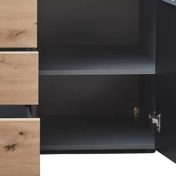 Wohnen Graue Möbel|Küchenschränke*Sideboard in Wildeiche & Dunkelgrau - Kuetra