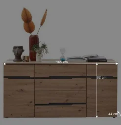 Wohnen Graue Möbel|Küchenschränke*Sideboard in Wildeiche & Dunkelgrau - Kuetra