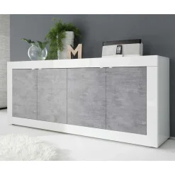 Wohnen Sideboard mit 4 Türen in Beton Optik - Narandu