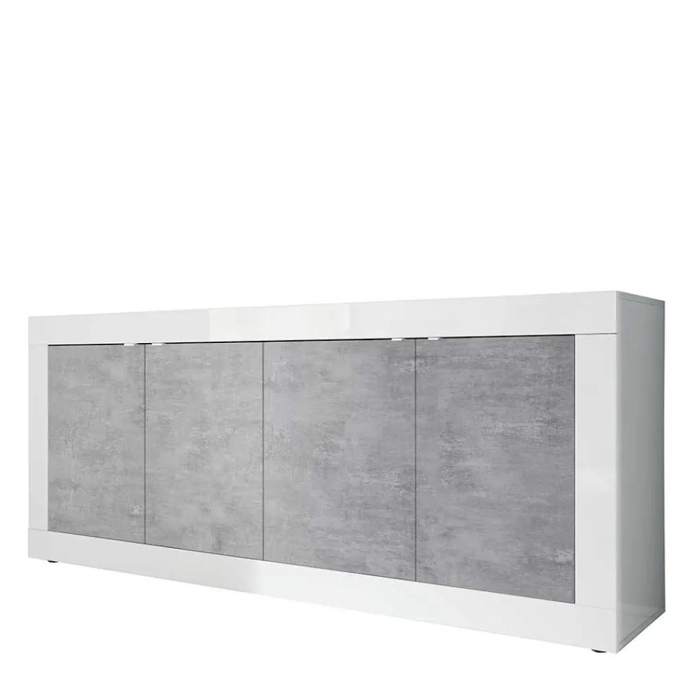 Wohnen Sideboard mit 4 Türen in Beton Optik - Narandu