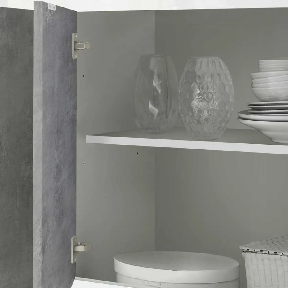 Wohnen Sideboard mit 4 Türen in Beton Optik - Narandu