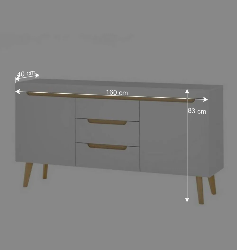 Wohnen Sideboard mit drei Schubladen und zwei Türen - Ginko