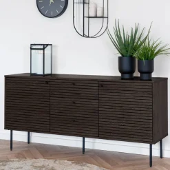 Wohnen Sideboard mit dunklem Furnier in Braun - Wega