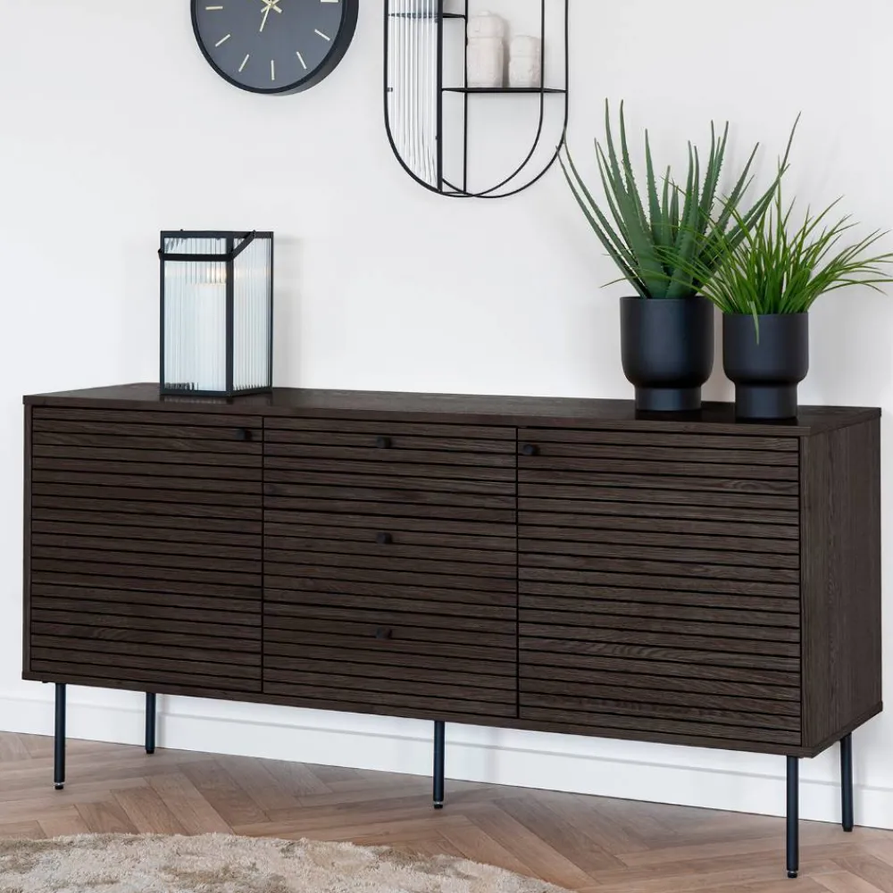Wohnen Sideboard mit dunklem Furnier in Braun - Wega
